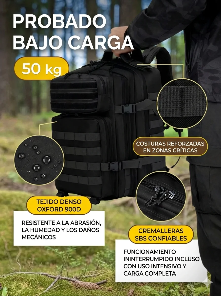 50L/32L Military Tactical Backpack, Large Assault Pack for Camping Hiking with MOLLE, Durable Daypack Rucksack for Men Travel Work