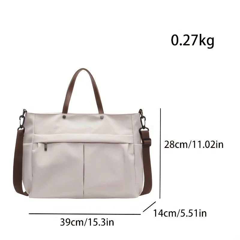 Stylish Women's Nylon Tote Bag Large Capacity Multiple Pockets Lightweight Casual Shoulder Bag for Daily Commute Shopping