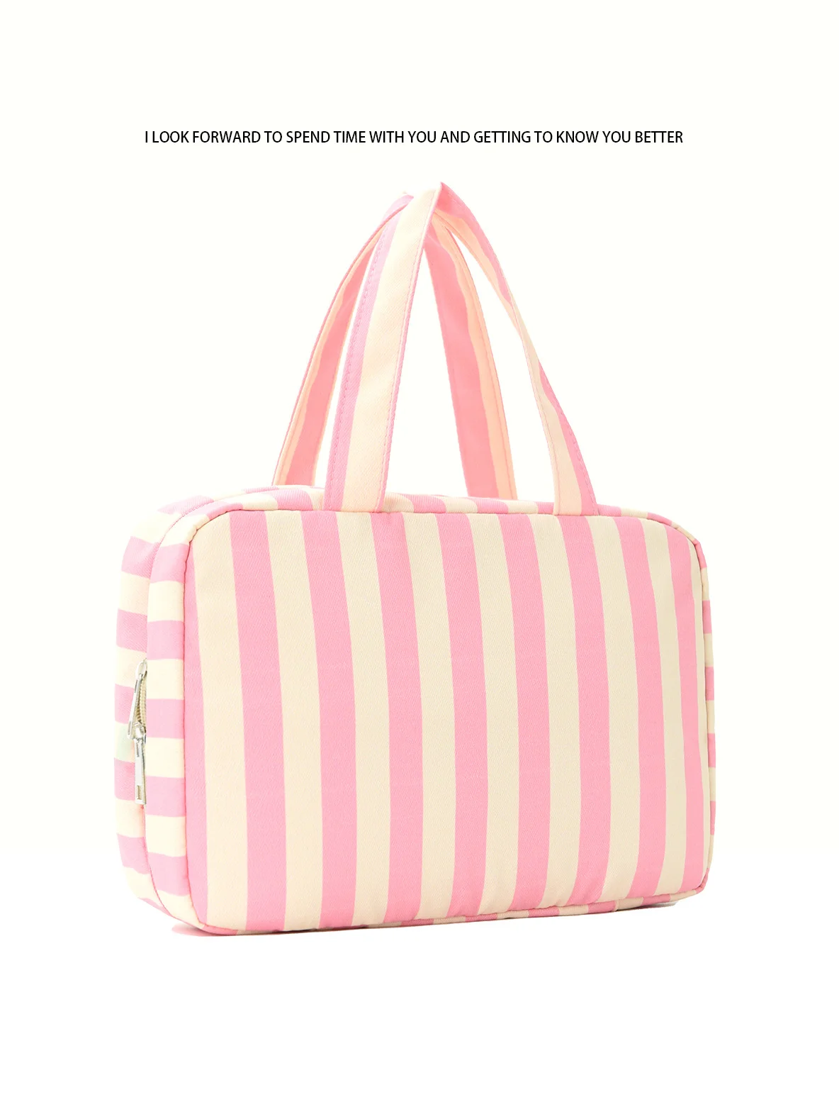 Striped hook-style makeup bag with four compartments, striped travel business trip large-capacity foldable toiletry bag, multifu