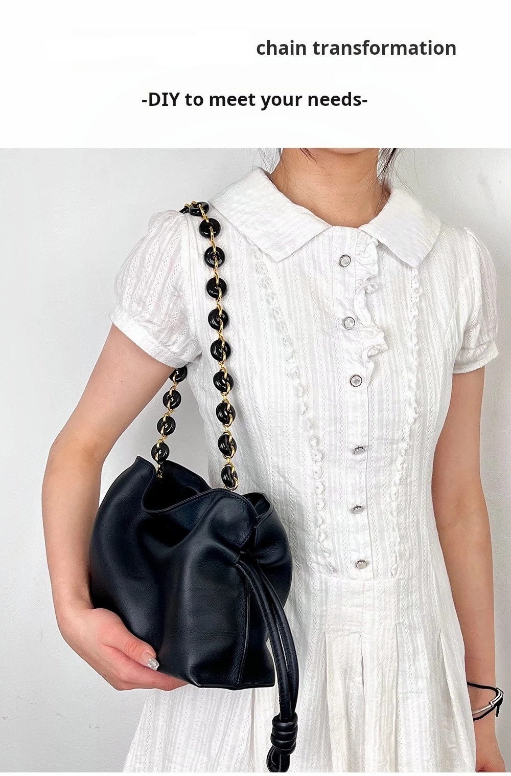 Donut Chain Replaceable Shoulder Bag For Puzzle Modification Decorative Hanging Chain Underarm Bag Strap Accessories