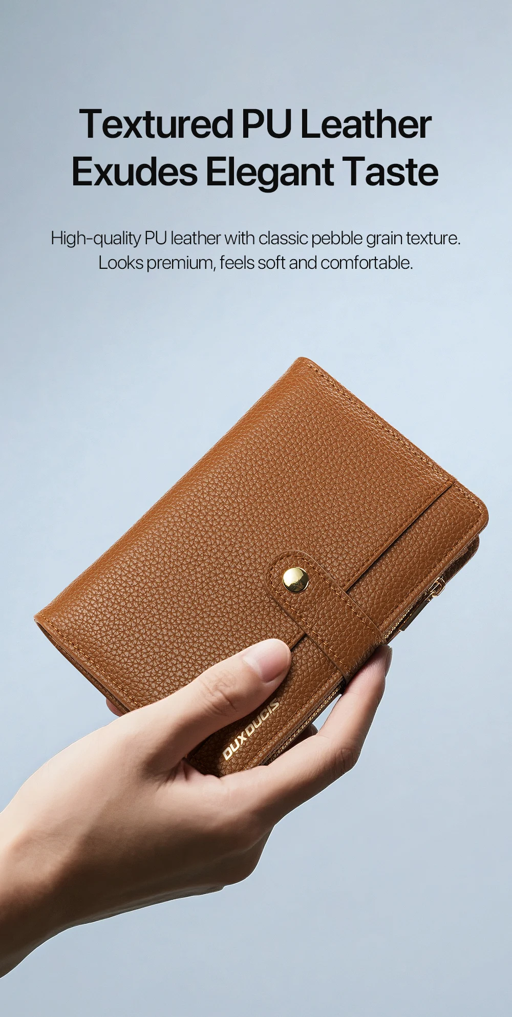 New Large Capacity Unisex Passport Holder Wallet - RFID Blocking PU Leather Travel Card Organizer with Money Clip