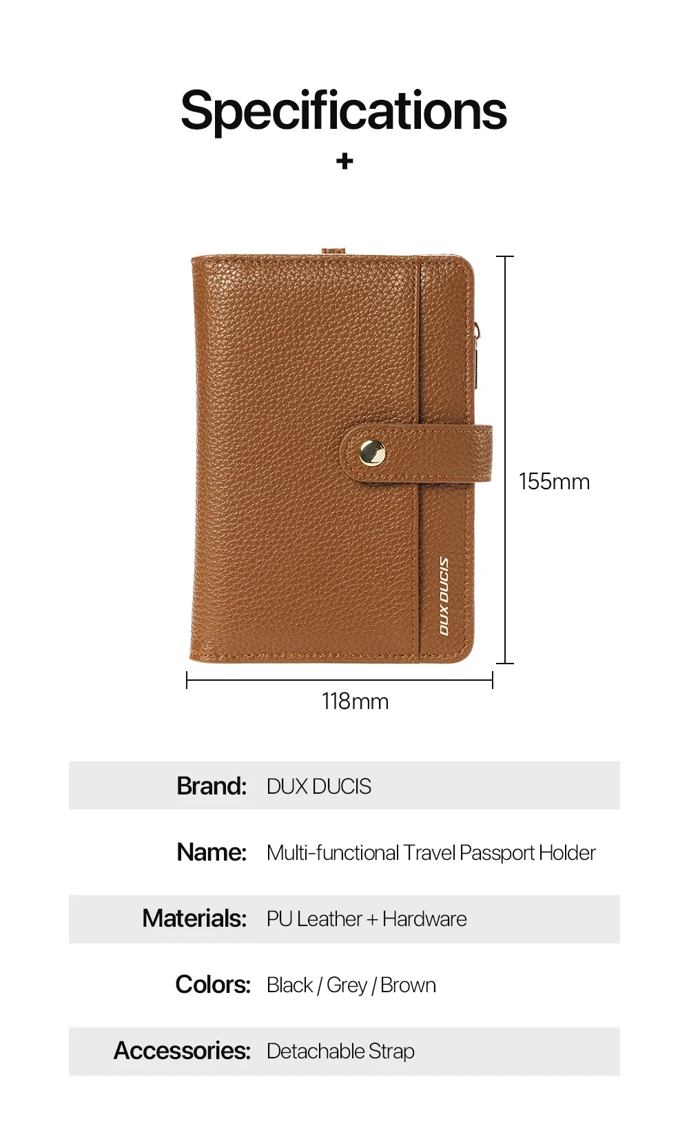 New Large Capacity Unisex Passport Holder Wallet - RFID Blocking PU Leather Travel Card Organizer with Money Clip