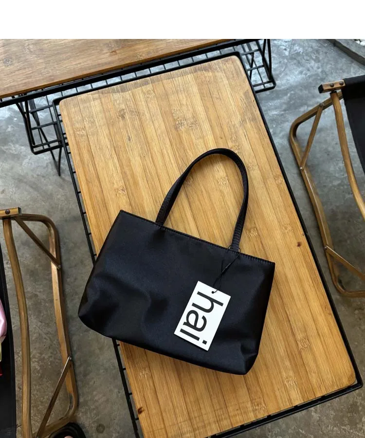 New Solid Color Silk Satin Handbag, Double Shoulder Strap Underarm Tote, Small Square Bag for Women, Holds Phone & Cosmetics