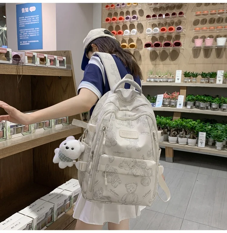 High-looking Backpack for Girls Lightweight and Large-capacity Schoolbag for Middle and High School Students Casual Backpack