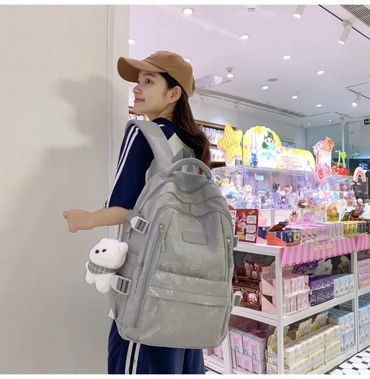 High-looking Backpack for Girls Lightweight and Large-capacity Schoolbag for Middle and High School Students Casual Backpack