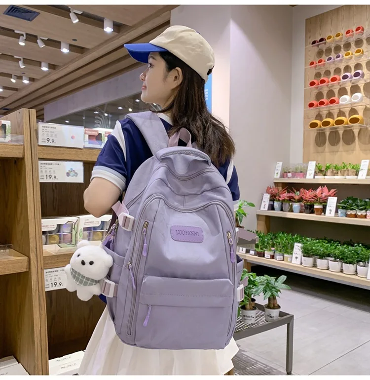 High-looking Backpack for Girls Lightweight and Large-capacity Schoolbag for Middle and High School Students Casual Backpack