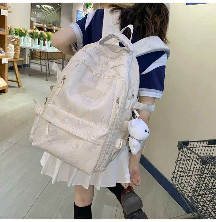High-looking Backpack for Girls Lightweight and Large-capacity Schoolbag for Middle and High School Students Casual Backpack