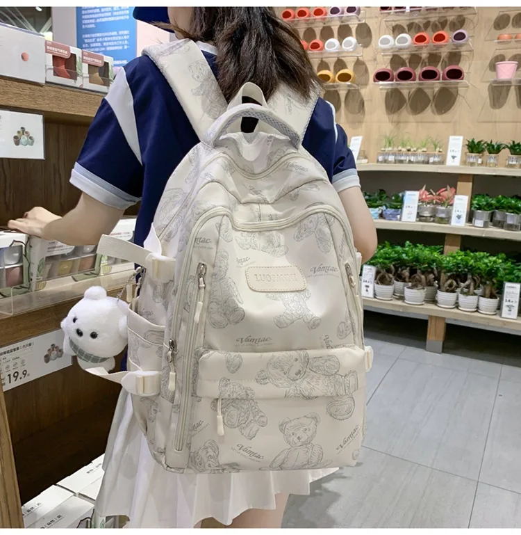 High-looking Backpack for Girls Lightweight and Large-capacity Schoolbag for Middle and High School Students Casual Backpack