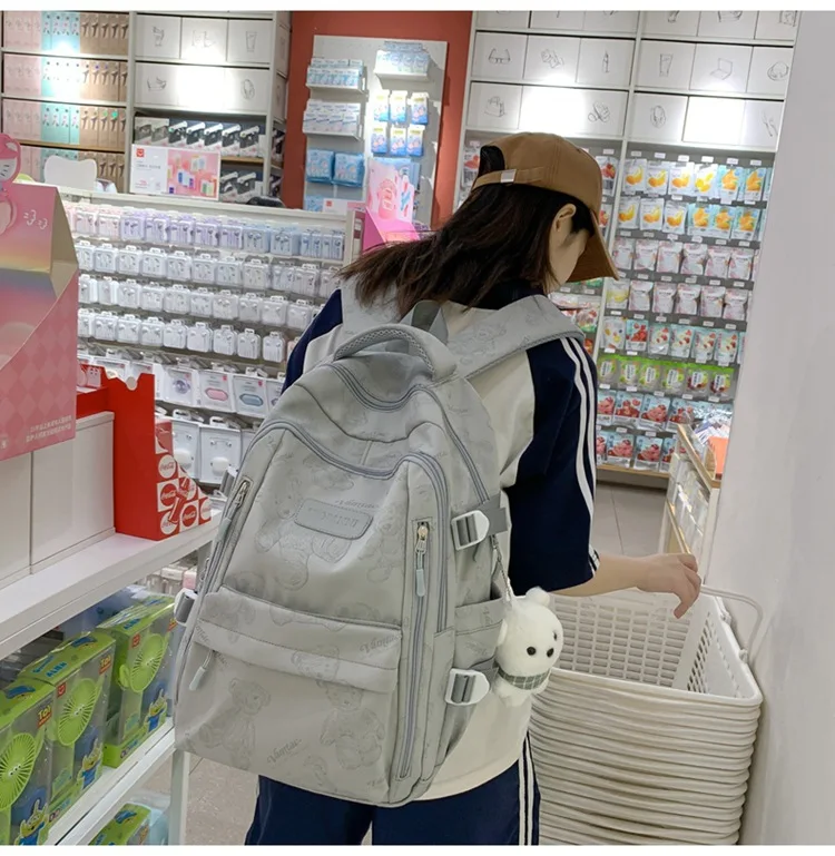 High-looking Backpack for Girls Lightweight and Large-capacity Schoolbag for Middle and High School Students Casual Backpack