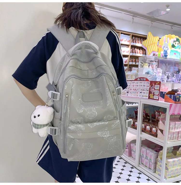 High-looking Backpack for Girls Lightweight and Large-capacity Schoolbag for Middle and High School Students Casual Backpack