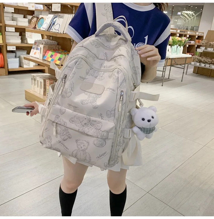 High-looking Backpack for Girls Lightweight and Large-capacity Schoolbag for Middle and High School Students Casual Backpack