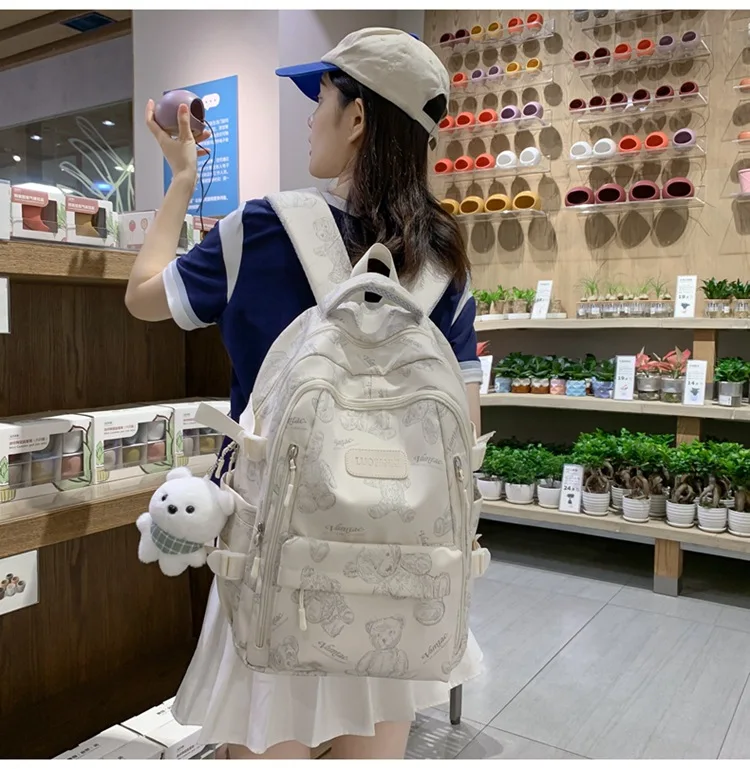 High-looking Backpack for Girls Lightweight and Large-capacity Schoolbag for Middle and High School Students Casual Backpack