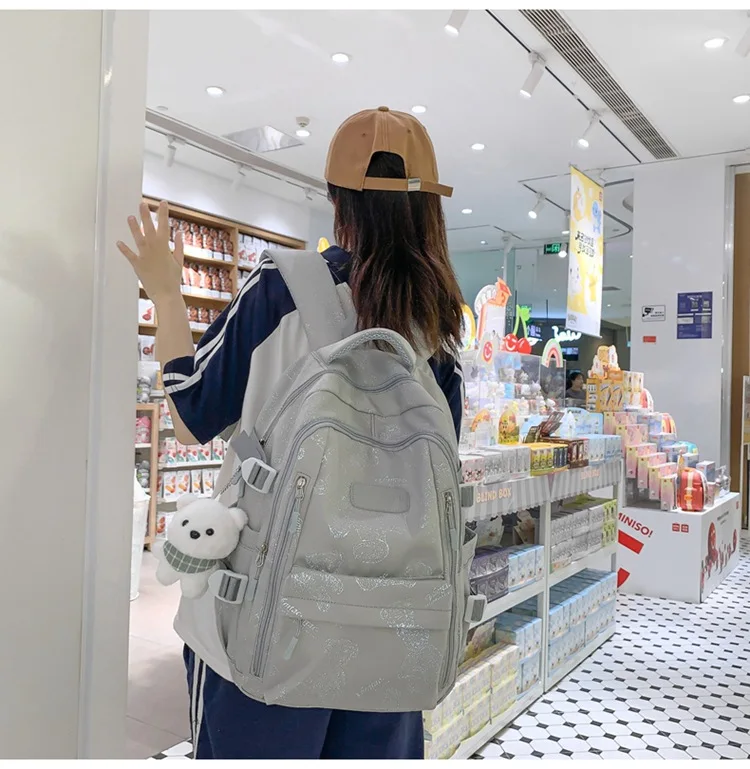 High-looking Backpack for Girls Lightweight and Large-capacity Schoolbag for Middle and High School Students Casual Backpack