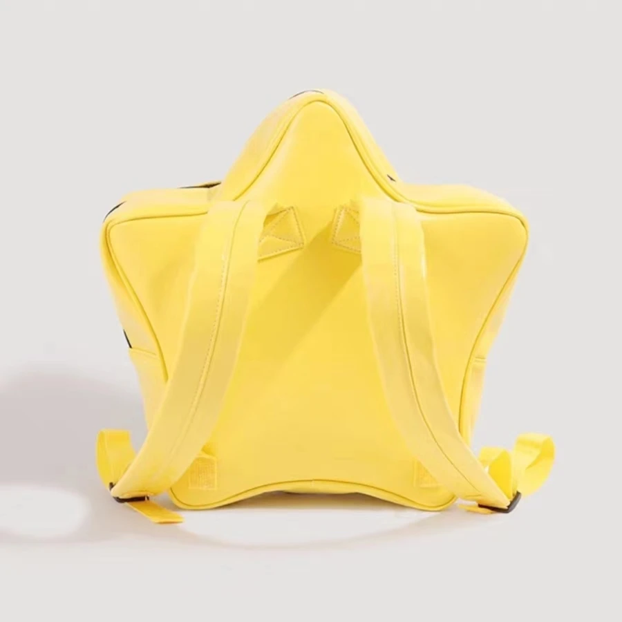 Yellow Star Ita Bag Girls Cute Fashion Kawaii Backpack Y2K Waterproof Front Pocket Transparent Knapsack Teenage Travel Schoolbag