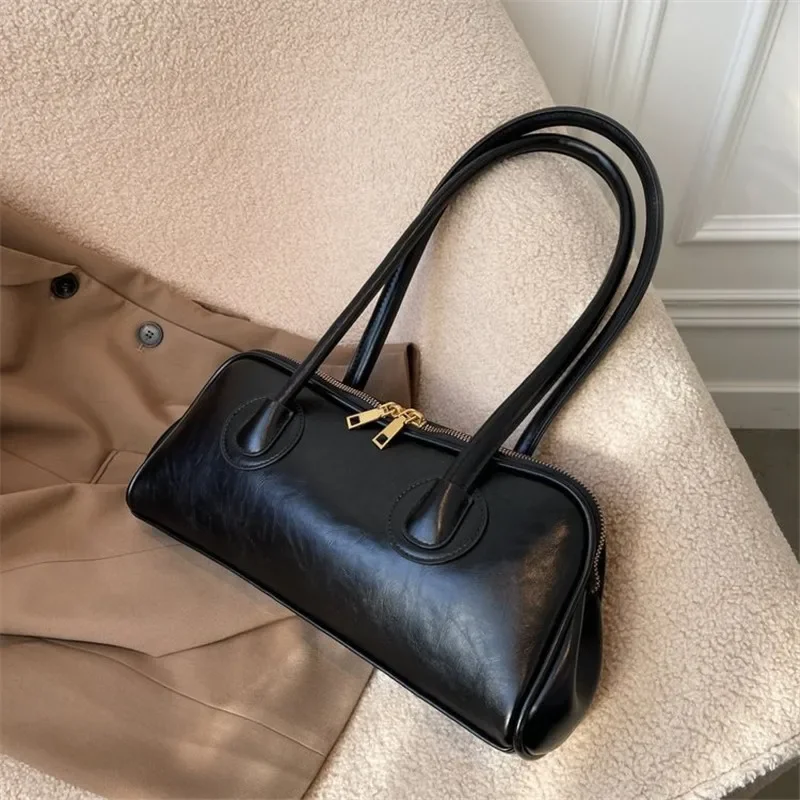 Classic Leather Handbag, Retro Simple Underarm Bag, Elegant Stylish Tote Bag for Women Everyday Casual Versatile Shoulder Bag
