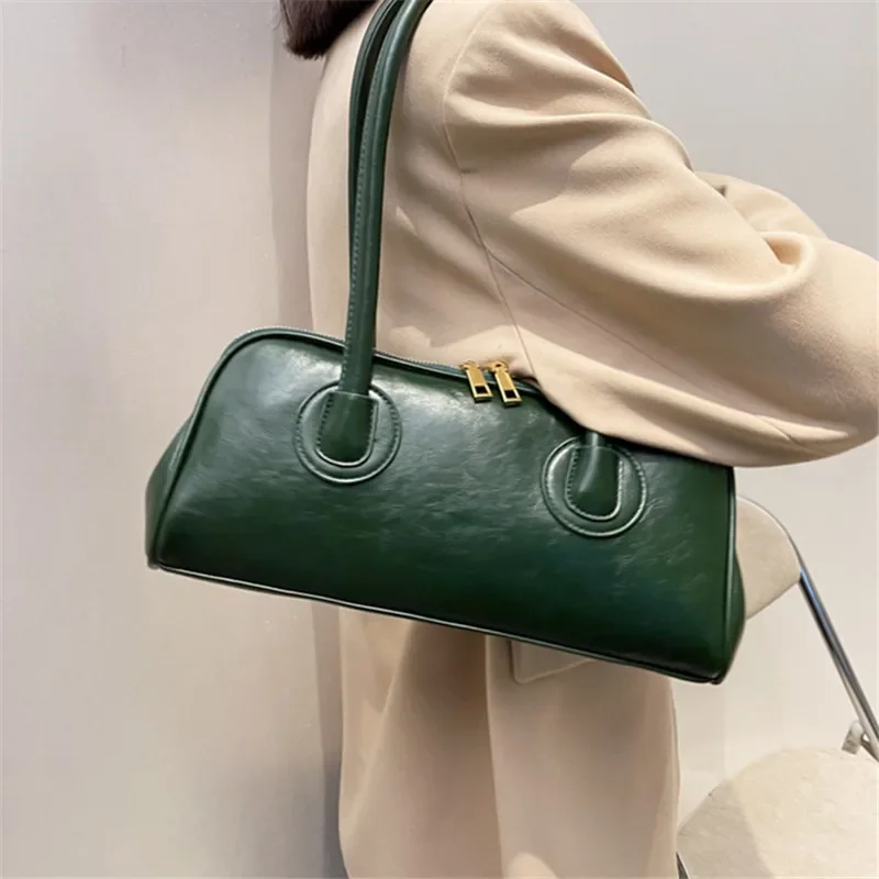 Classic Leather Handbag, Retro Simple Underarm Bag, Elegant Stylish Tote Bag for Women Everyday Casual Versatile Shoulder Bag