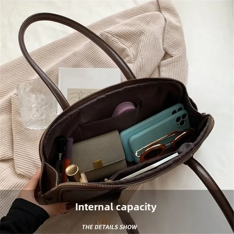 Classic Leather Handbag, Retro Simple Underarm Bag, Elegant Stylish Tote Bag for Women Everyday Casual Versatile Shoulder Bag