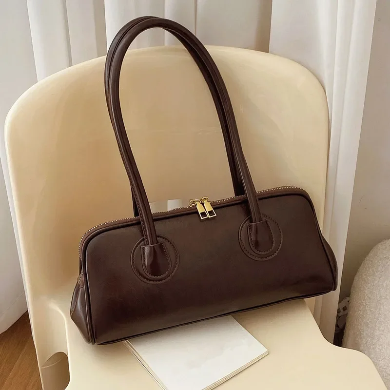 Classic Leather Handbag, Retro Simple Underarm Bag, Elegant Stylish Tote Bag for Women Everyday Casual Versatile Shoulder Bag