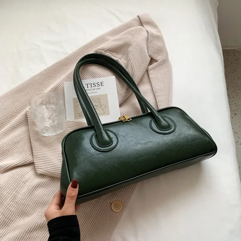 Classic Leather Handbag, Retro Simple Underarm Bag, Elegant Stylish Tote Bag for Women Everyday Casual Versatile Shoulder Bag