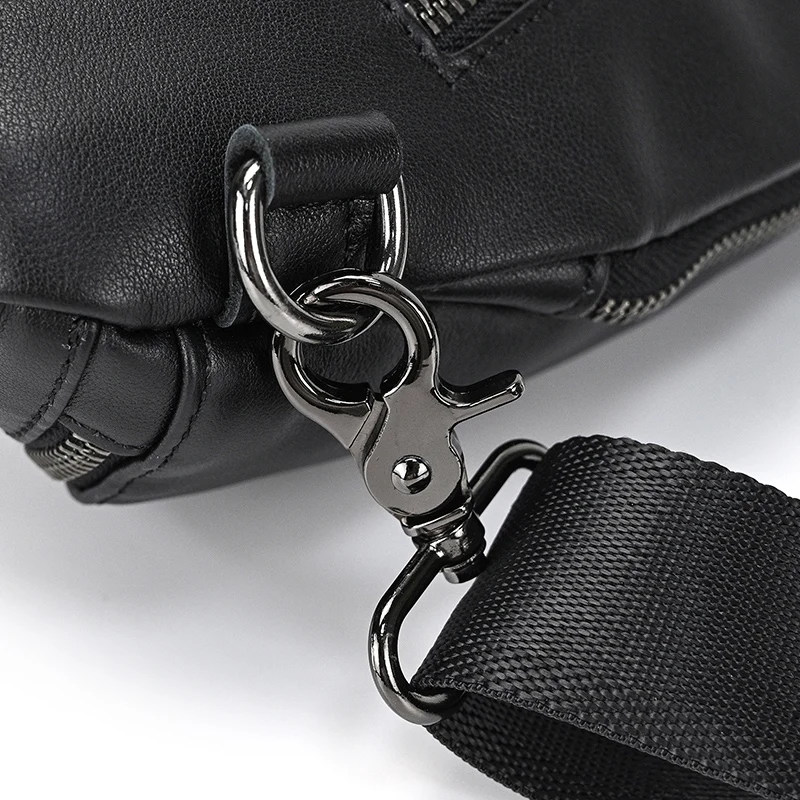 Luufan Soft genuine Leather Men's Chest Bag Male Mini Shoulder Crossbody Bag Anti Theft Chest Pack Men Outdoor Summer Sling Bag