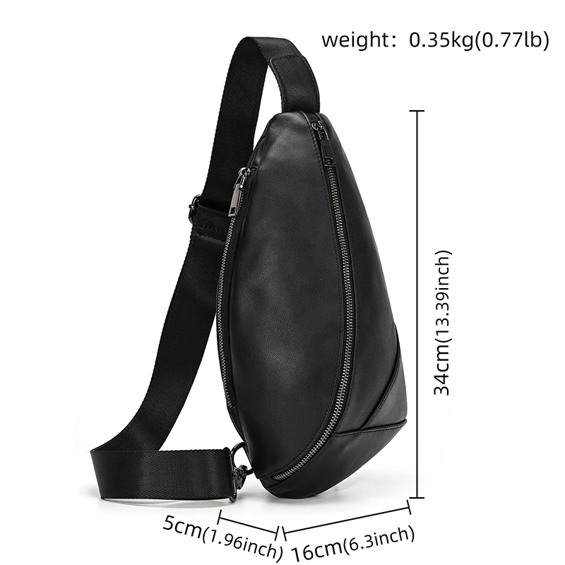 Luufan Soft genuine Leather Men's Chest Bag Male Mini Shoulder Crossbody Bag Anti Theft Chest Pack Men Outdoor Summer Sling Bag