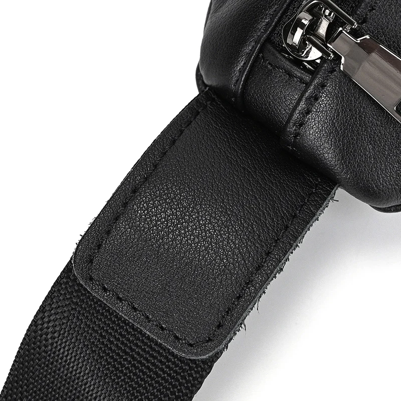 Luufan Soft genuine Leather Men's Chest Bag Male Mini Shoulder Crossbody Bag Anti Theft Chest Pack Men Outdoor Summer Sling Bag