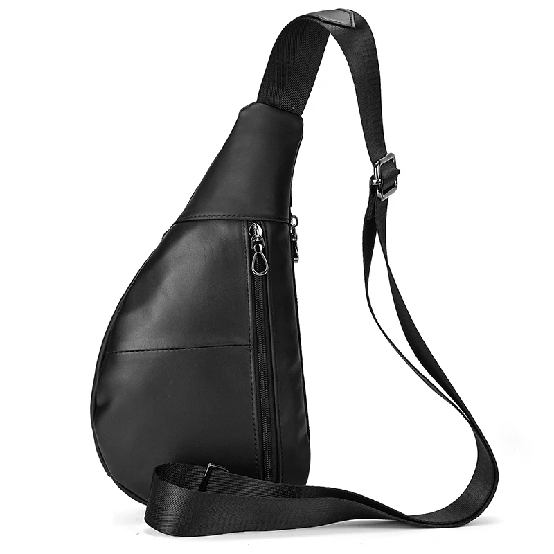 Luufan Soft genuine Leather Men's Chest Bag Male Mini Shoulder Crossbody Bag Anti Theft Chest Pack Men Outdoor Summer Sling Bag