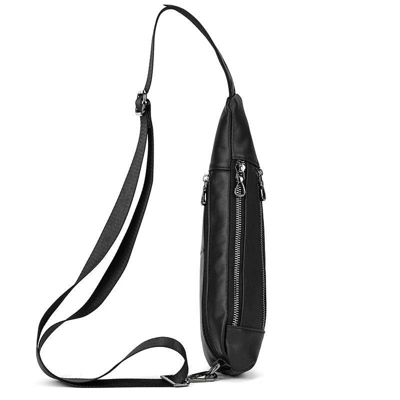 Luufan Soft genuine Leather Men's Chest Bag Male Mini Shoulder Crossbody Bag Anti Theft Chest Pack Men Outdoor Summer Sling Bag