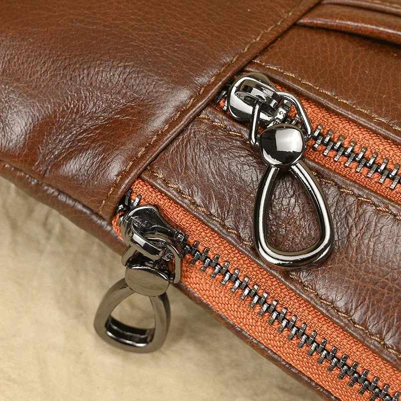 Luufan Soft genuine Leather Men's Chest Bag Male Mini Shoulder Crossbody Bag Anti Theft Chest Pack Men Outdoor Summer Sling Bag