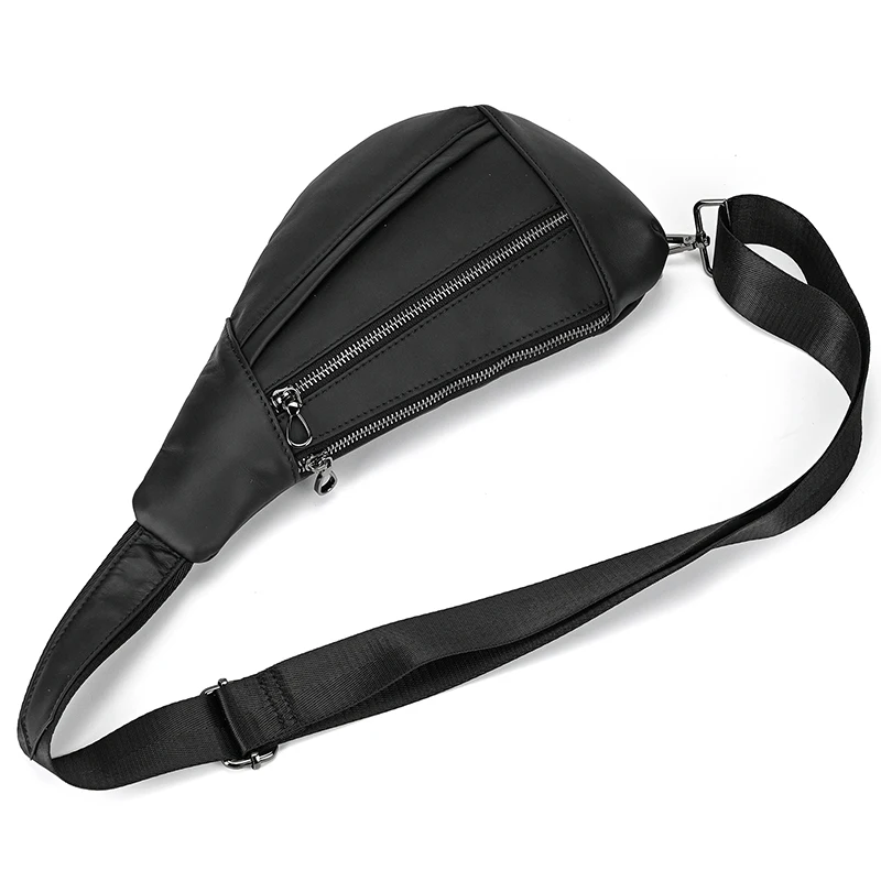 Luufan Soft genuine Leather Men's Chest Bag Male Mini Shoulder Crossbody Bag Anti Theft Chest Pack Men Outdoor Summer Sling Bag