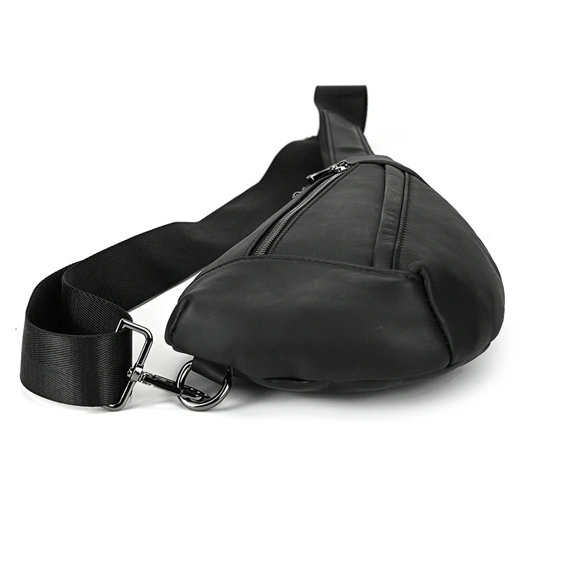 Luufan Soft genuine Leather Men's Chest Bag Male Mini Shoulder Crossbody Bag Anti Theft Chest Pack Men Outdoor Summer Sling Bag