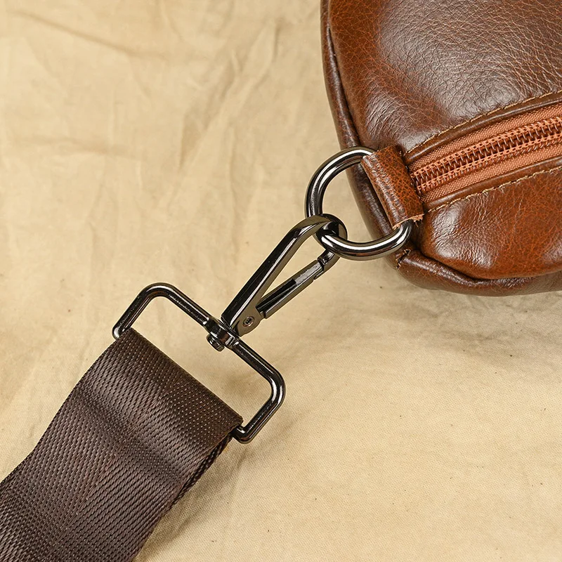 Luufan Soft genuine Leather Men's Chest Bag Male Mini Shoulder Crossbody Bag Anti Theft Chest Pack Men Outdoor Summer Sling Bag