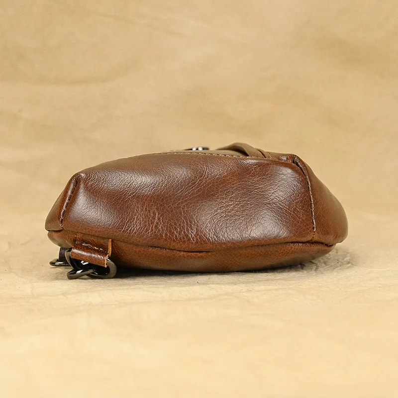 Luufan Soft genuine Leather Men's Chest Bag Male Mini Shoulder Crossbody Bag Anti Theft Chest Pack Men Outdoor Summer Sling Bag