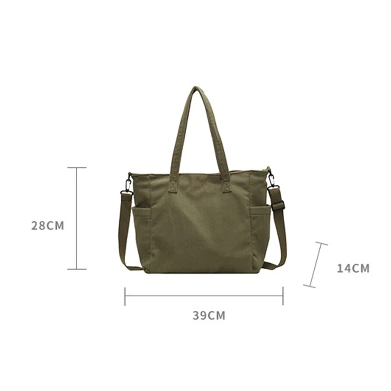 Women Corduroy Tote Bag Casual Multi Pocket Handbag Adjustable Strap Crossbody Sling Bag Zipper Shoulder Bag Fall Winter Bag