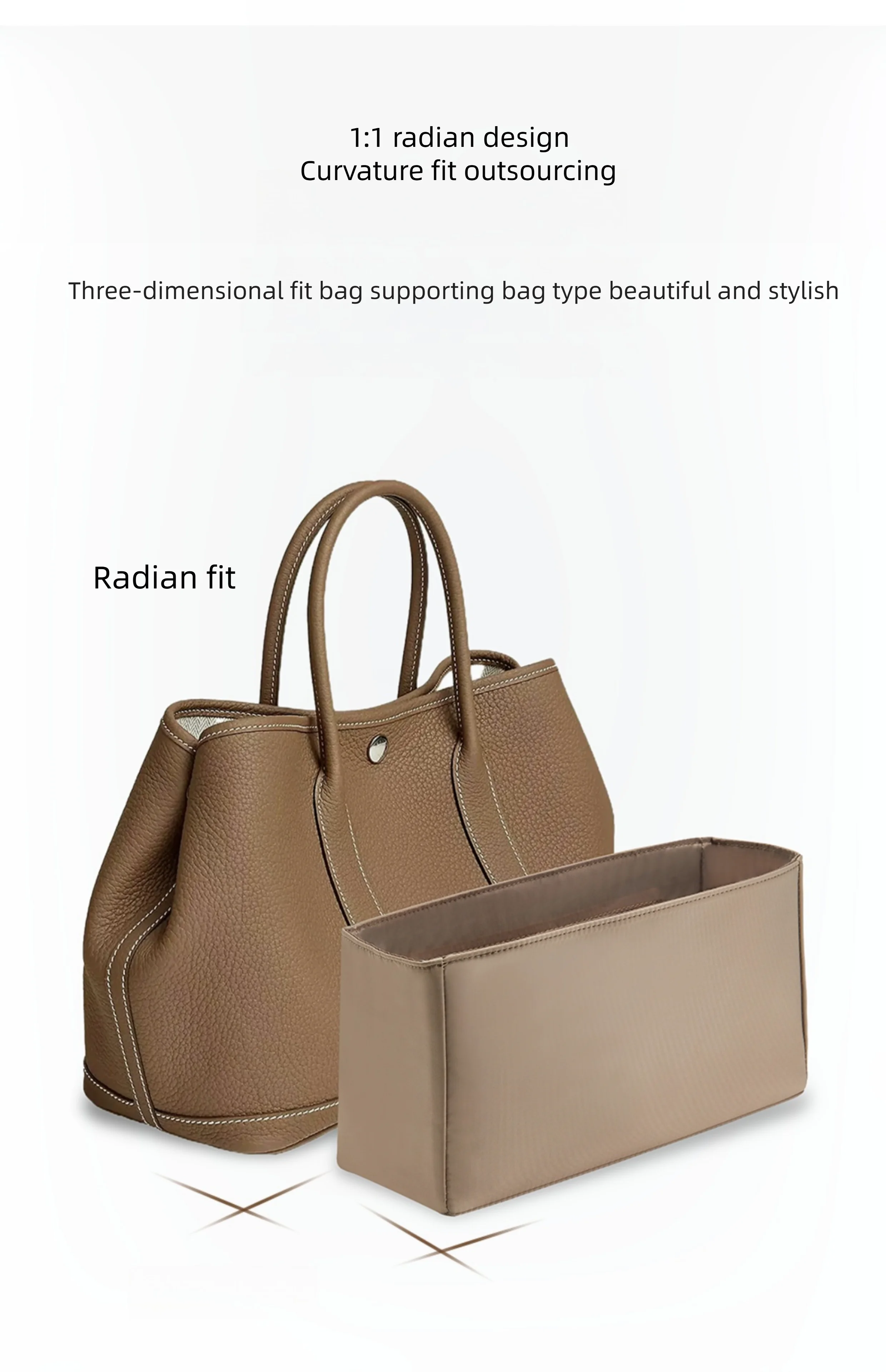 Bag organizer insert for Garden Party 30 36 nylon storage durable bag support storage inner modification bag accessories
