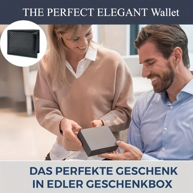 2025 New Men's Wallet with Coin Pocket RFID Protection Carbon Fiber Wallet for Men