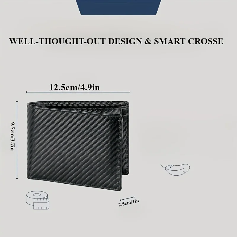 2025 New Men's Wallet with Coin Pocket RFID Protection Carbon Fiber Wallet for Men