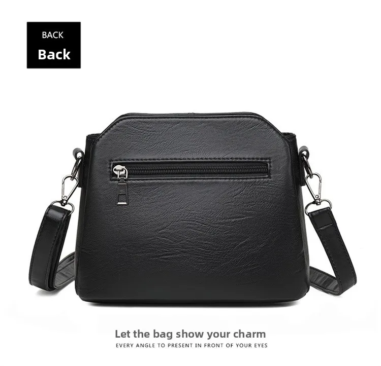 Fashionable Three Interlayer Synthetic Leather Crossbody Bag with Polyester Lining, Stylish Square Single Shoulder Bag for Women