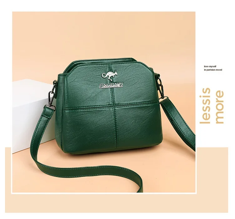Fashionable Three Interlayer Synthetic Leather Crossbody Bag with Polyester Lining, Stylish Square Single Shoulder Bag for Women
