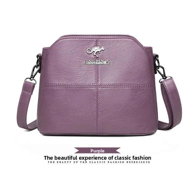 Fashionable Three Interlayer Synthetic Leather Crossbody Bag with Polyester Lining, Stylish Square Single Shoulder Bag for Women