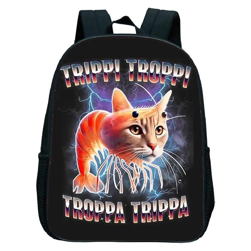Italian Brainrot Tung Tung Tung Sahur Kids Backpack Toddler Boys Kindergarten School Bags Children Cartoon Waterproof Backpack
