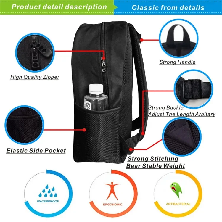 Italian Brainrot Tung Tung Tung Sahur Kids Backpack Toddler Boys Kindergarten School Bags Children Cartoon Waterproof Backpack