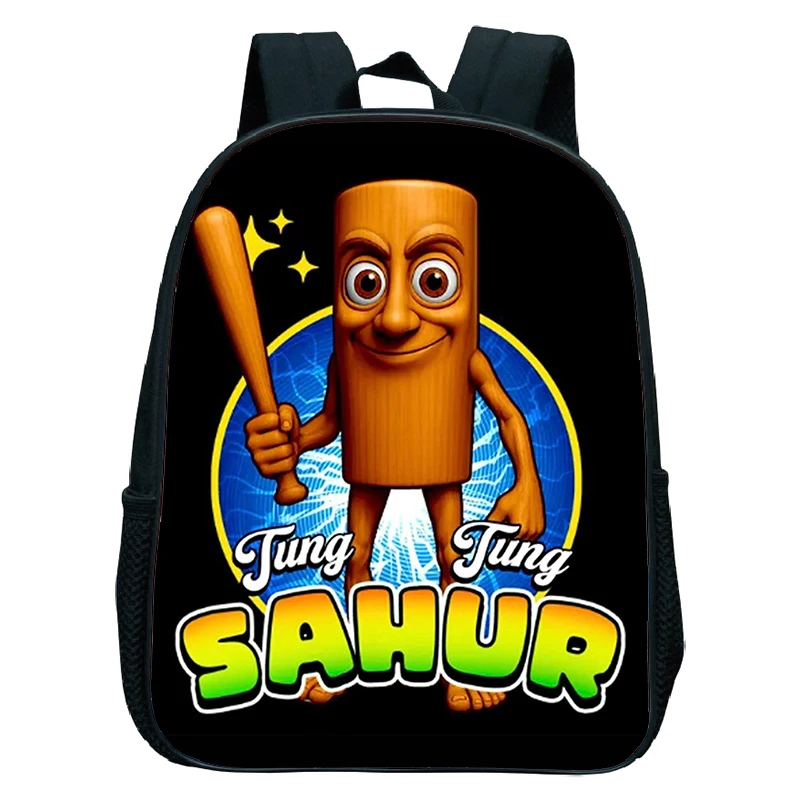 Italian Brainrot Tung Tung Tung Sahur Kids Backpack Toddler Boys Kindergarten School Bags Children Cartoon Waterproof Backpack