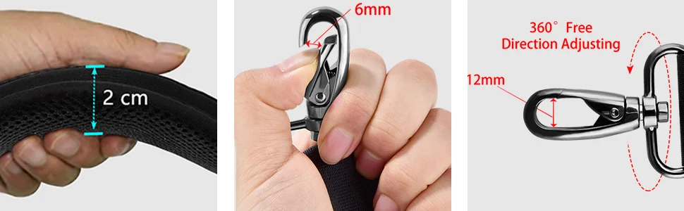 ZINZ 79 inch Shoulder Strap, Extra-thick Fixed Cushion Pad and Dual Clasps Universal Replacement Strap with Metal Swivel Hooks