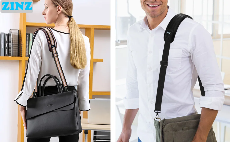 ZINZ 79 inch Shoulder Strap, Extra-thick Fixed Cushion Pad and Dual Clasps Universal Replacement Strap with Metal Swivel Hooks