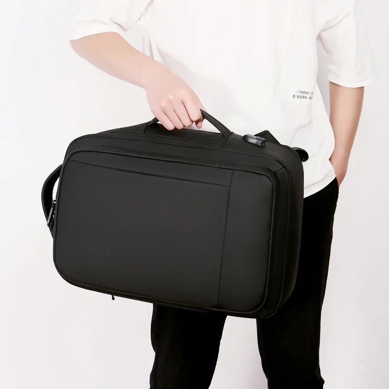 1Pcs Expandable Travel Backpack, Business casual men's backpack,with USB charging,waterproof fabric,suitable for daily commuting