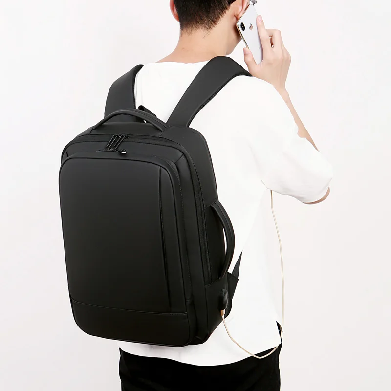 1Pcs Expandable Travel Backpack, Business casual men's backpack,with USB charging,waterproof fabric,suitable for daily commuting