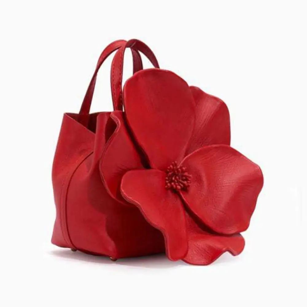 Designer Solid Mini Handbag High Quality Spliced Floral Flower Bag Temperament Minimalist Tote Bag Women