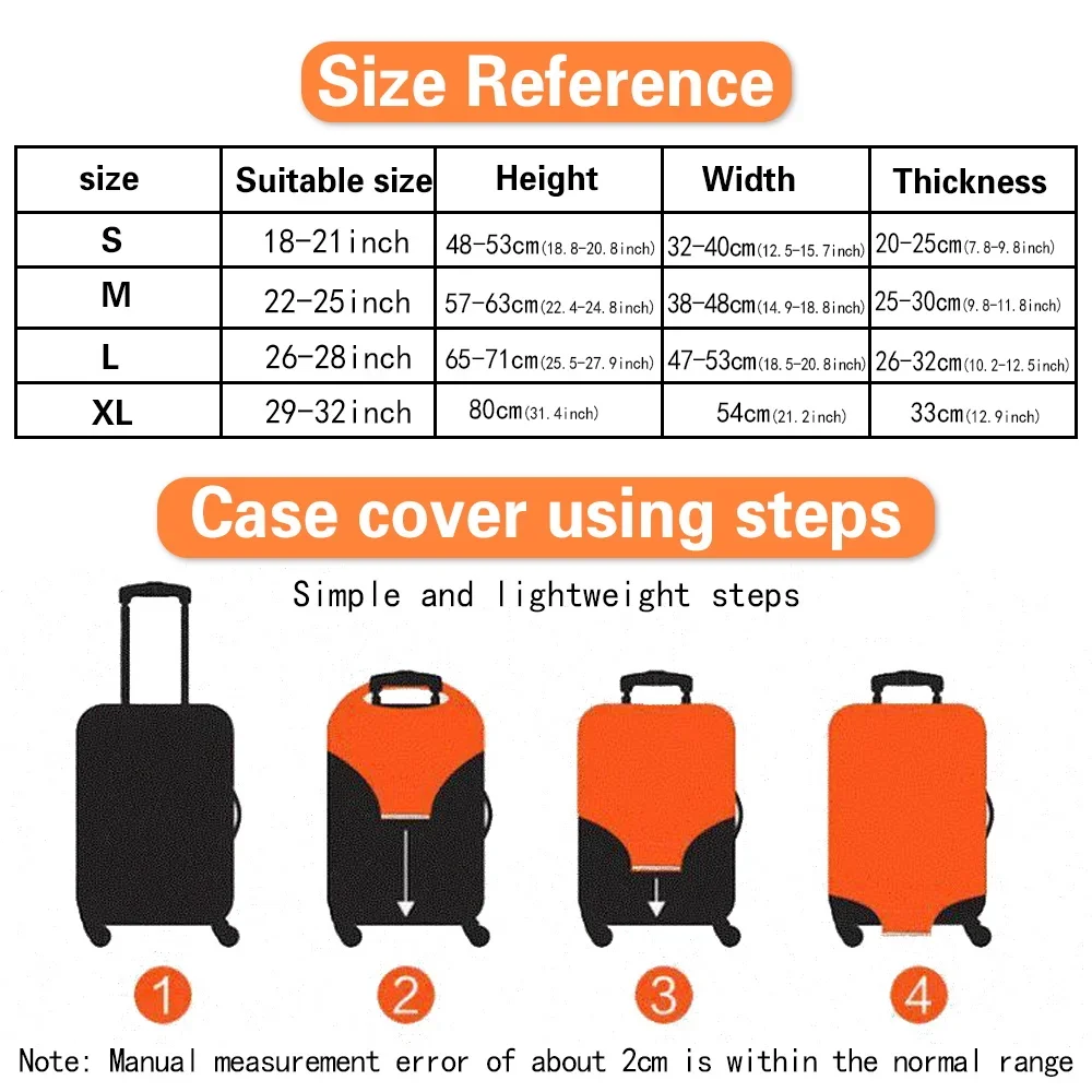Luggage Cover Stretch Fabric Suitcase Protector Case Graphic Series Pull Rod Baggage Dust Case Covers for18-32 Inch Suitcase