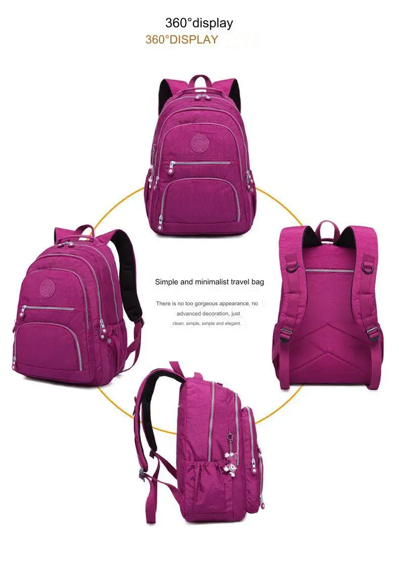 Tegaote School Backpack Student for Teenage Girl Boy 2024 Travel Back Packs Bag Women Nylon Waterproof Laptop Bagpack Unisex